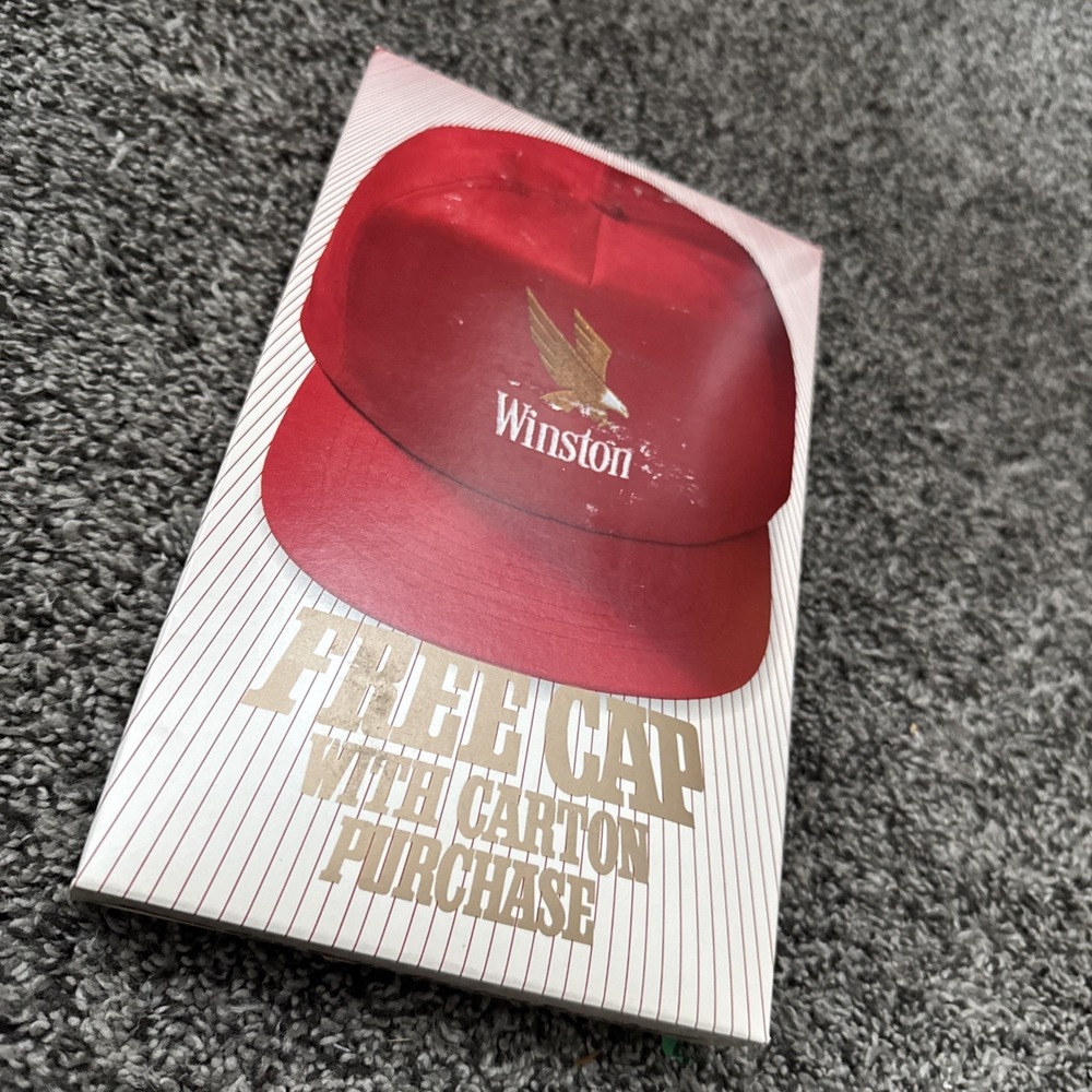 Vintage Winston Snapback Hat Red Still In Original Box